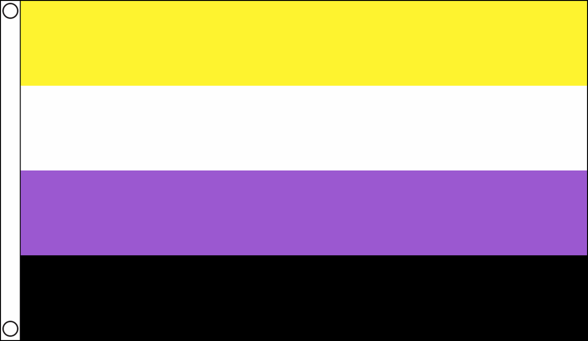 Flagmania Non-Binary 3ft x 2ft Polyester Flag on white background