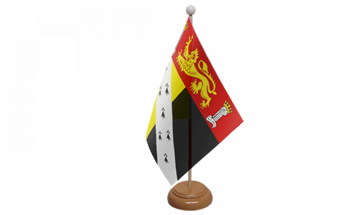 Flagmania Norfolk Old (with Crest) wooden hand flags, 9x6 inch, pack of 12, no bases