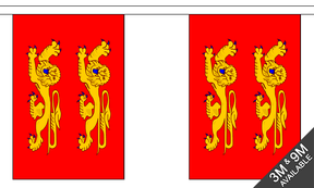 Flagmania Normandy Two Leopards Bunting, 9 metre bunting