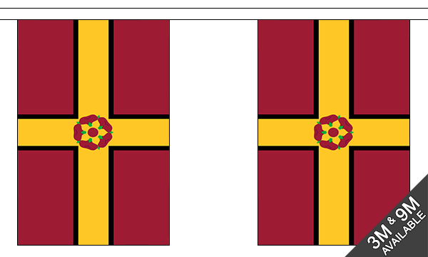 Northamptonshire (New) 3 metre bunting, 10 flags - Flagmania