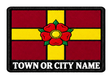 Northamptonshire personalised county patch artwork preview, 90 x 60mm