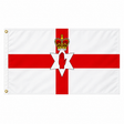 Northern Ireland flag with red cross, crowned star and red hand, 5ft x 3ft