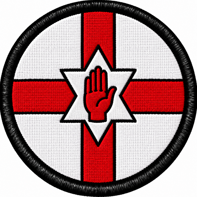 Northern Ireland Red Hand Flag 80mm Embroidered Patch