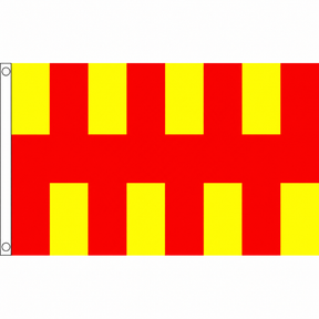 Northumberland county flag with red and yellow battlement pattern, 5ft x 3ft