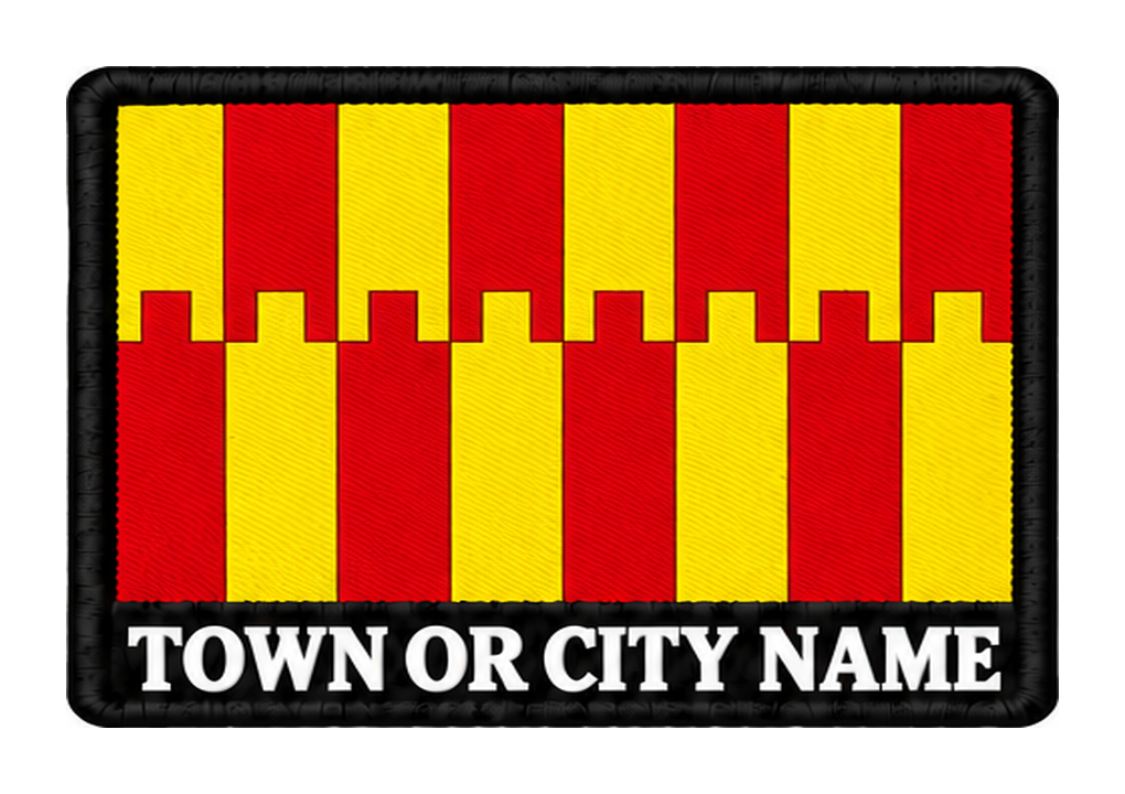 Northumberland personalised county patch artwork preview, 90 x 60mm