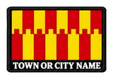 Northumberland personalised county patch artwork preview, 90 x 60mm