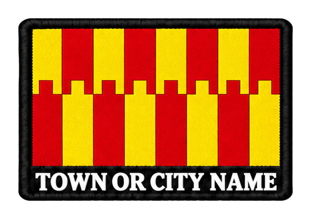 Northumberland personalised county patch artwork preview, 90 x 60mm