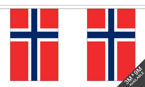 Norway 3 metre bunting, 10 flags - Flagmania