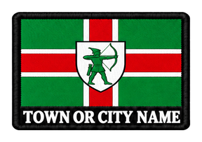 Nottinghamshire personalised county patch artwork preview, 90 x 60mm