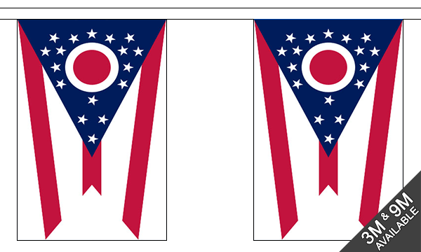 Ohio 3 metre bunting, 10 flags - Flagmania
