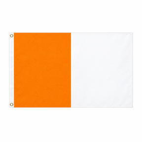 Orange and white Irish county flag with two vertical colour panels