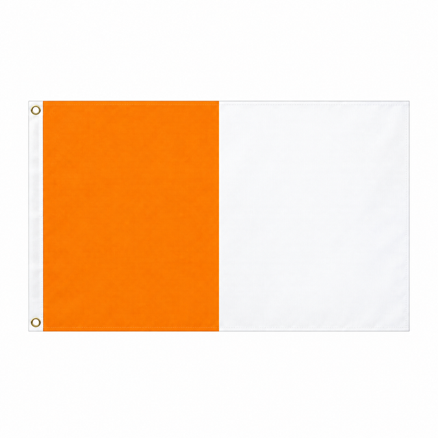 Orange and white Irish county flag with two vertical colour panels