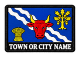Oxfordshire personalised county patch artwork preview, 90 x 60mm
