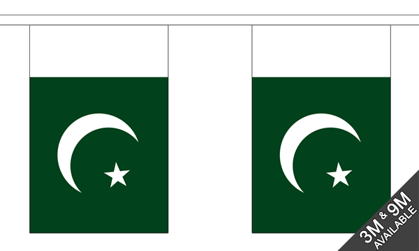 Pakistan 3 metre bunting, 10 flags - Flagmania
