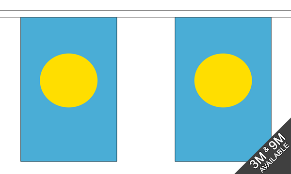 Palau 3 metre bunting, 10 flags - Flagmania