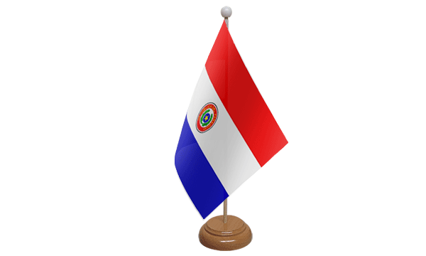 Flagmania Paraguay wooden hand flags, 9x6 inch, pack of 12, no bases