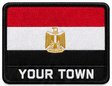 Personalised Egypt embroidered flag patch with example YOUR TOWN text