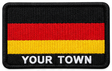 Personalised Germany embroidered flag patch with example YOUR TOWN text
