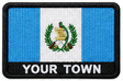 Personalised Guatemala embroidered flag patch with example YOUR TOWN text