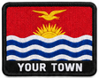 Personalised Kiribati embroidered flag patch with example YOUR TOWN text