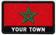 Personalised Morocco embroidered flag patch with example YOUR TOWN text