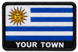Personalised Uruguay embroidered flag patch with example YOUR TOWN text