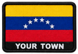 Personalised Venezuela embroidered flag patch with example YOUR TOWN text
