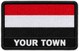 Personalised Yemen embroidered flag patch with example YOUR TOWN text