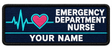 Emergency Department Nurse personalised medical embroidered patch, name along the bottom, 90 x 40mm