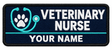 Veterinary Nurse personalised medical embroidered patch, name along the bottom, 90 x 40mm