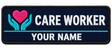 Care Worker personalised medical embroidered patch, name along the bottom, 90 x 40mm