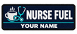Nurse Fuel personalised medical embroidered patch, name along the bottom, 90 x 40mm
