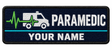 Paramedic personalised medical embroidered patch, name along the bottom, 90 x 40mm