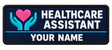 Healthcare Assistant personalised medical embroidered patch, name along the bottom, 90 x 40mm