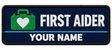First Aider personalised medical embroidered patch, name along the bottom, 90 x 40mm