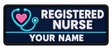 Registered Nurse personalised medical embroidered patch, name along the bottom, 90 x 40mm