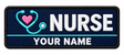 Nurse personalised medical embroidered patch, name along the bottom, 90 x 40mm