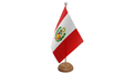 Flagmania Peru Crest wooden hand flags, 9x6 inch, pack of 12, no bases