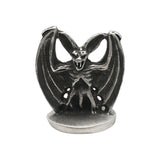 English made pewter bat ornament front with outstretched wings