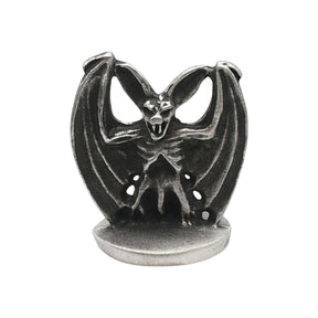 English made pewter bat ornament front with outstretched wings