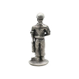 English made pewter coal miner ornament rear view
