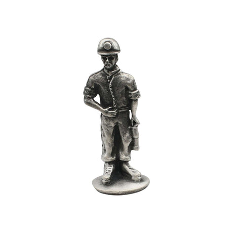 English made pewter coal miner ornament front view