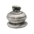 Pewter curling stone ornament front view