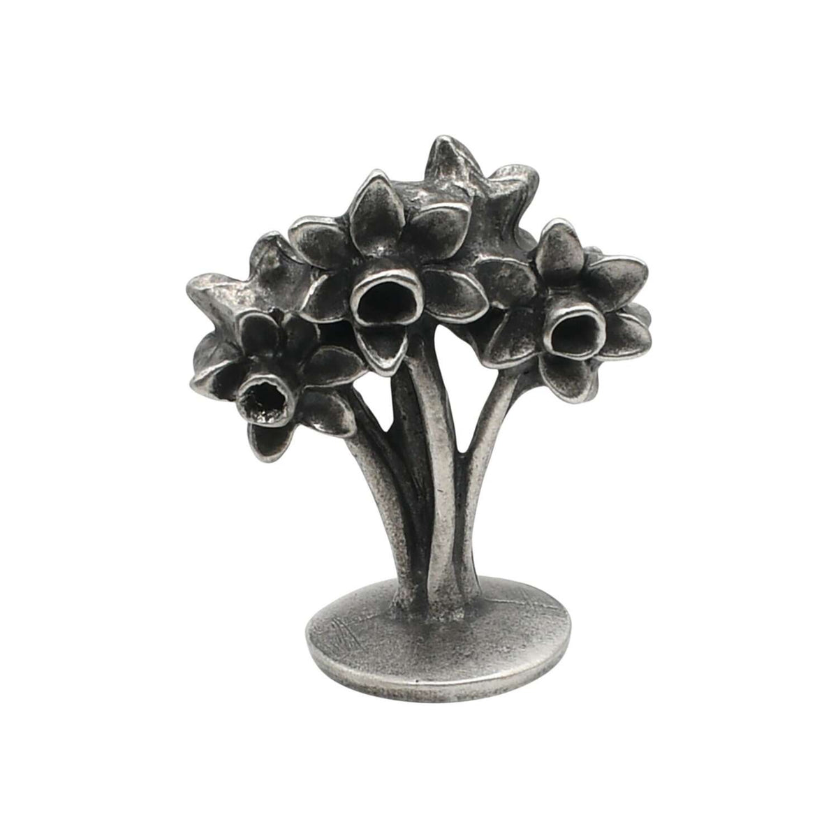 English made pewter three daffodils ornament first view