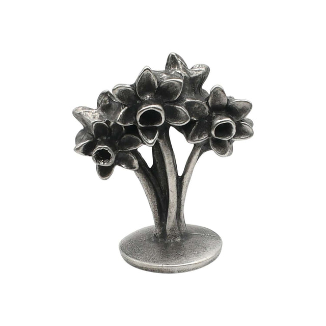 English made pewter three daffodils ornament first view