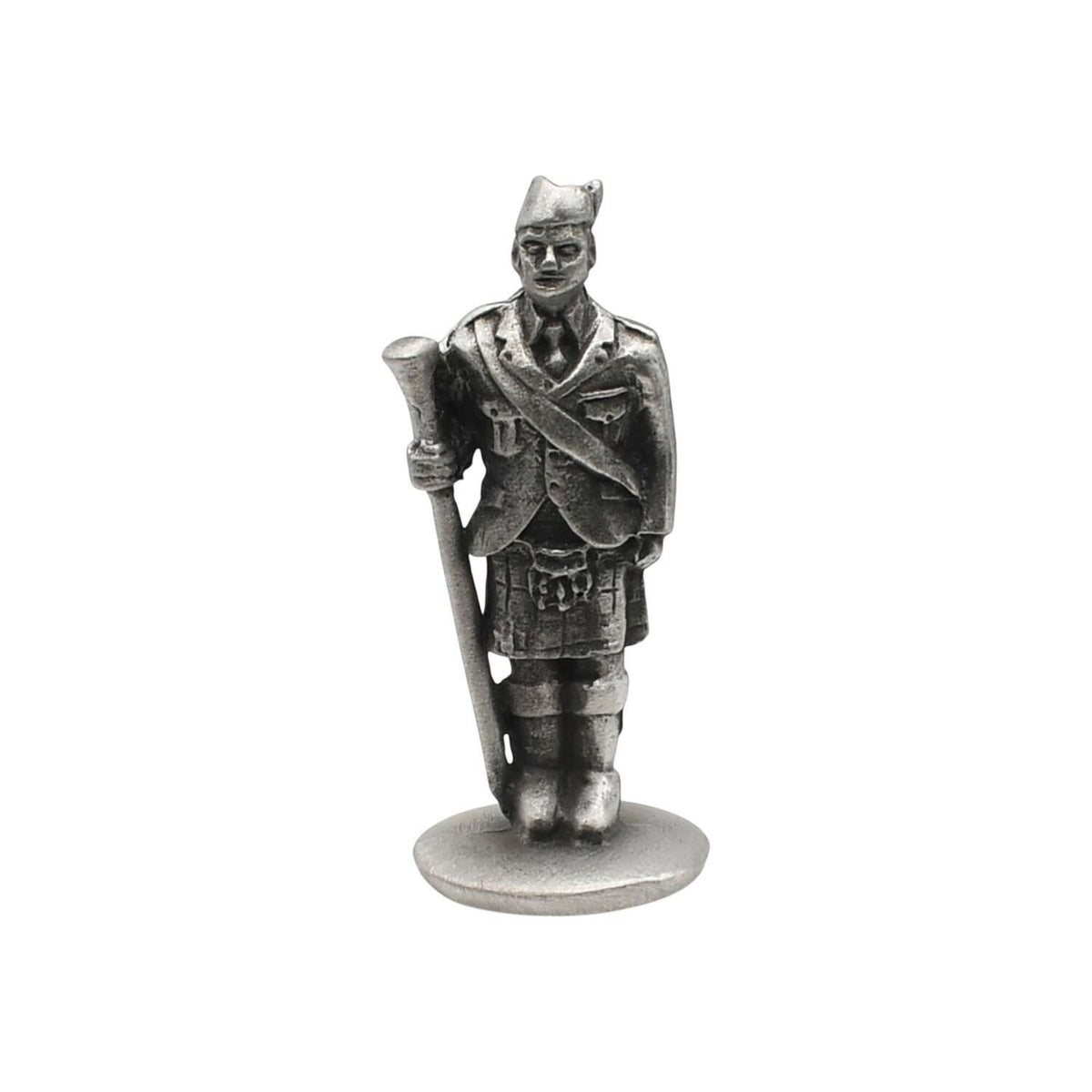 English made pewter Scottish drum major ornament front view