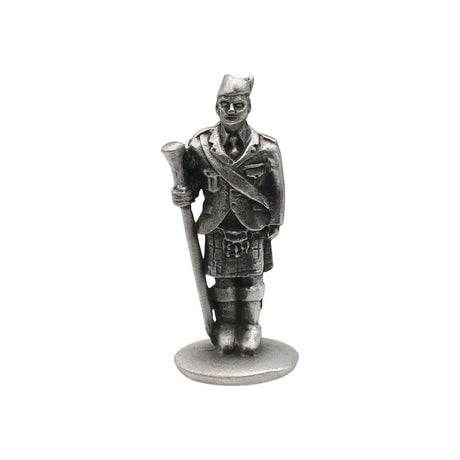 English made pewter Scottish drum major ornament front view