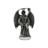 Pewter Grim Reaper ornament front with wings and scythe