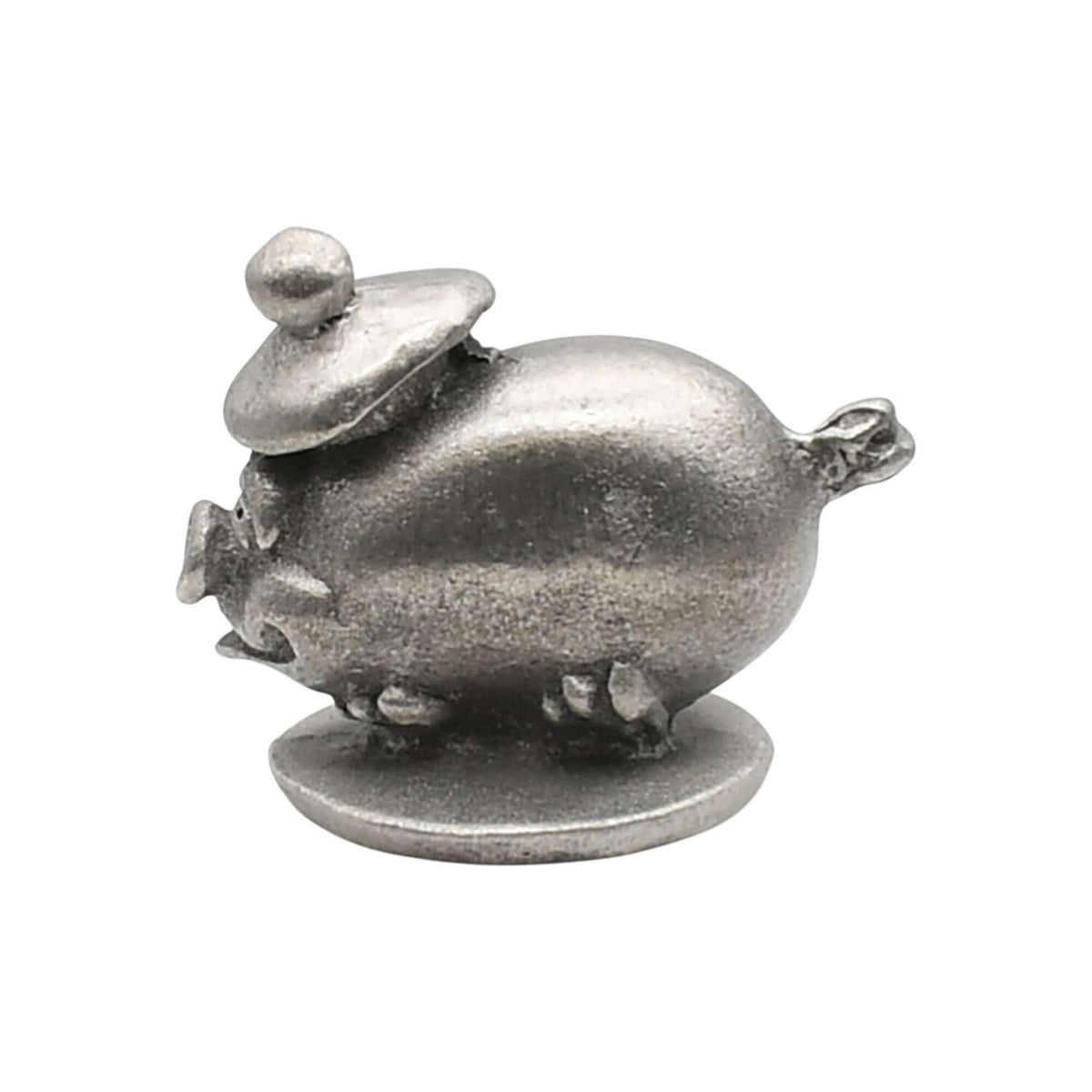 Pewter Scottish haggis ornament with hat side view