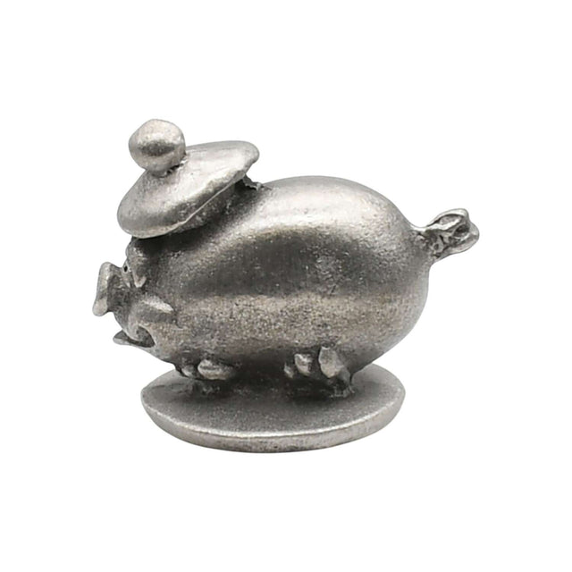Pewter Scottish haggis ornament with hat side view